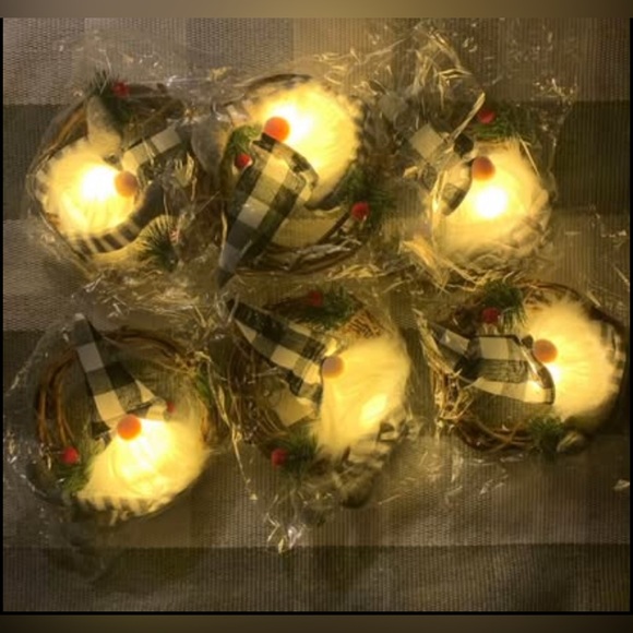 NEW set of 6 LED light ornaments for Christmas Xmas tree, gray - Picture 2 of 9